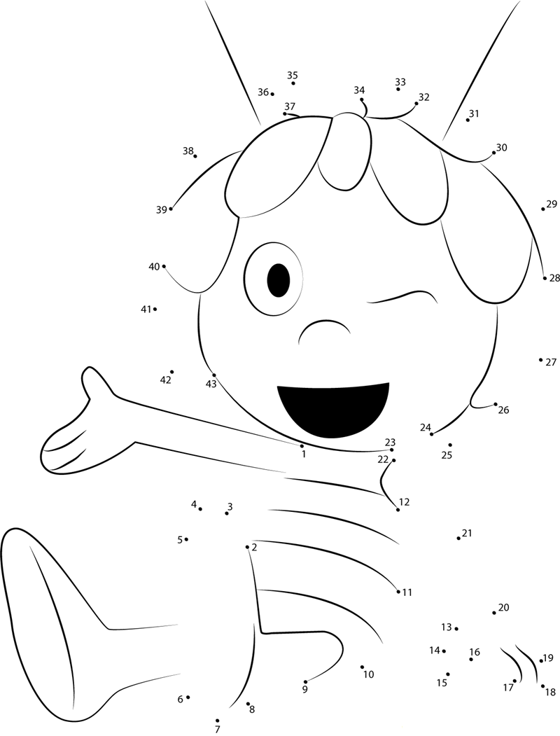 Maya Having Fun printable dot to dot worksheet