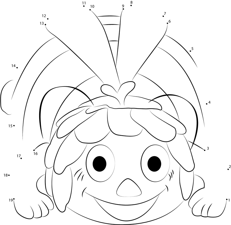 Maya Ready To Sleeping printable dot to dot worksheet