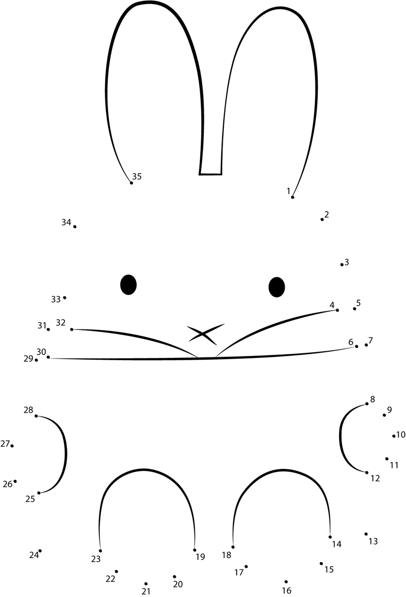 Miffy Reading A Book printable dot to dot worksheet