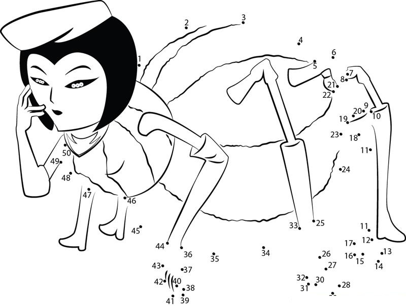 Miss Spider Beauty dot to dot worksheets