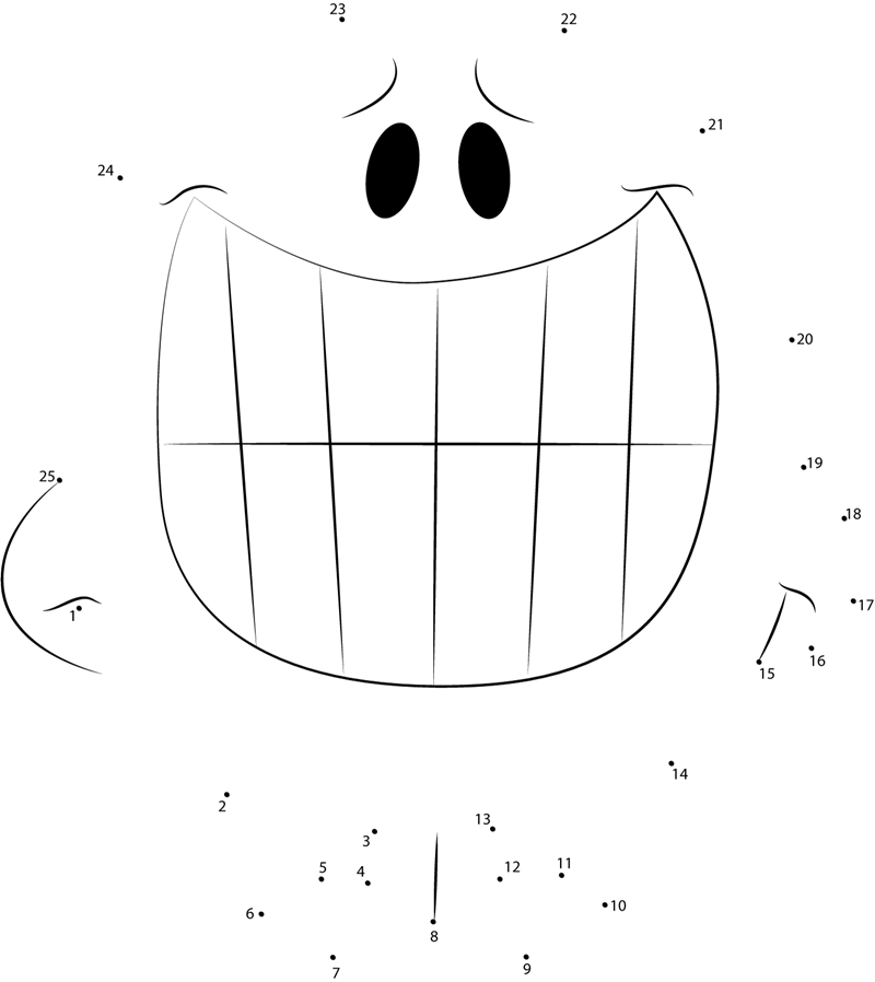 Smiling printable dot to dot worksheet