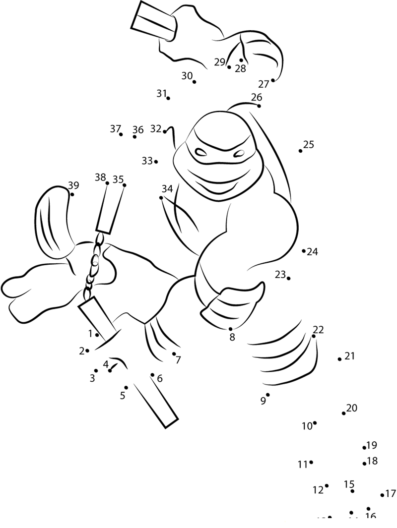 Michelangelo printable dot to dot worksheet