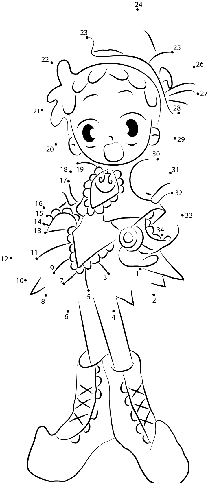 Motto Ojamajo Doremi dot to dot worksheets