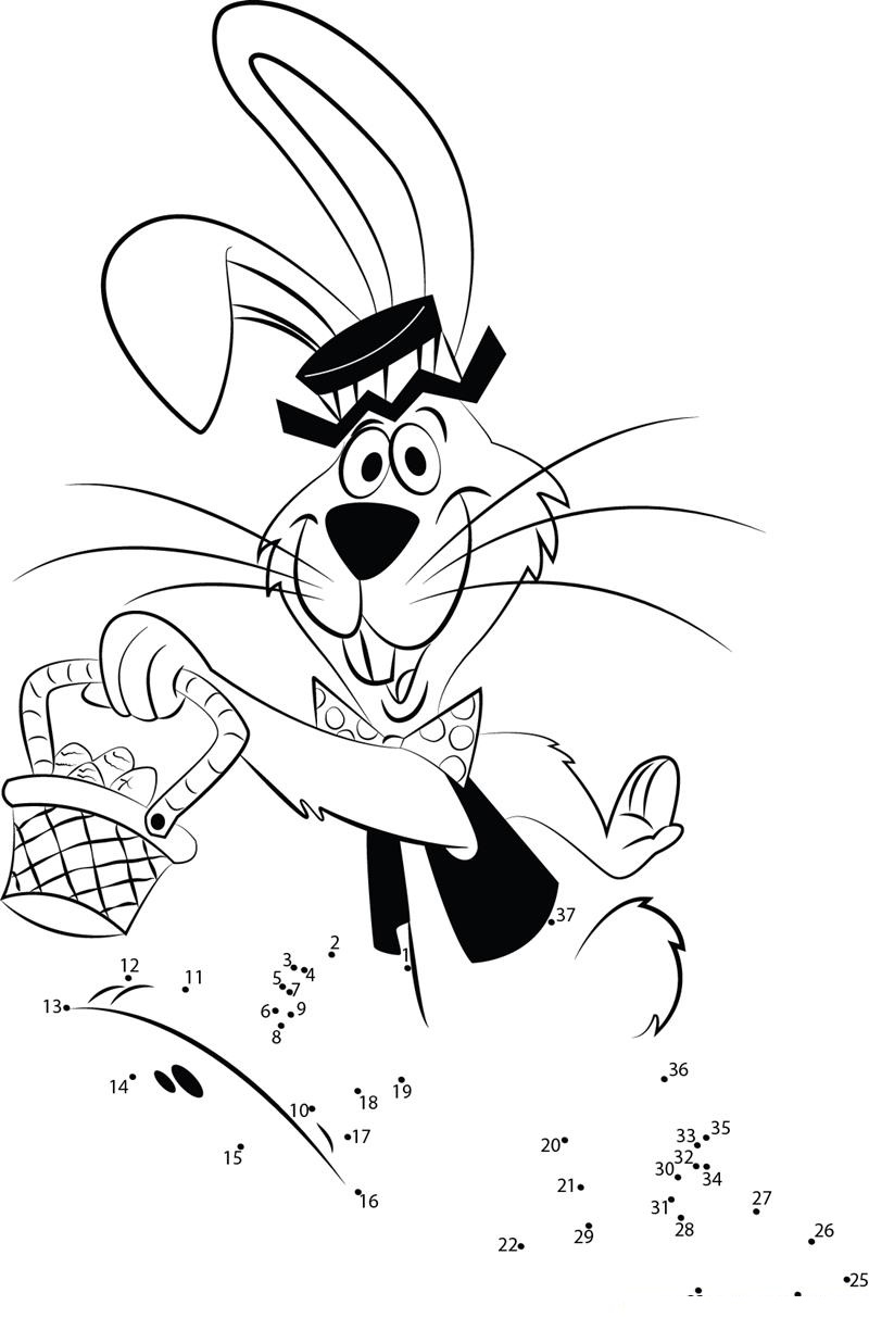 Dashing  Look Of Peter Cottontail dot to dot worksheets