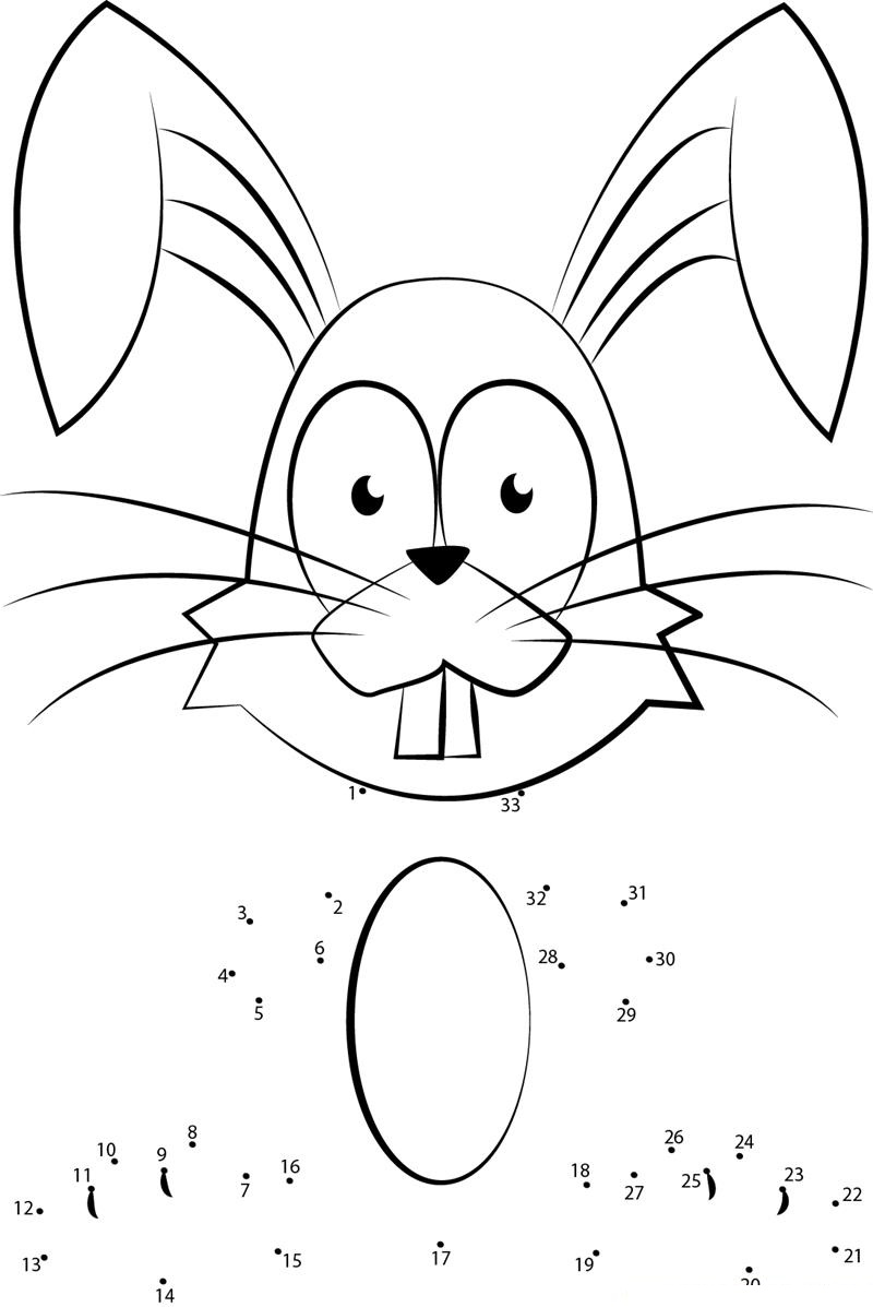 Peter Cottontail Confused printable dot to dot worksheet