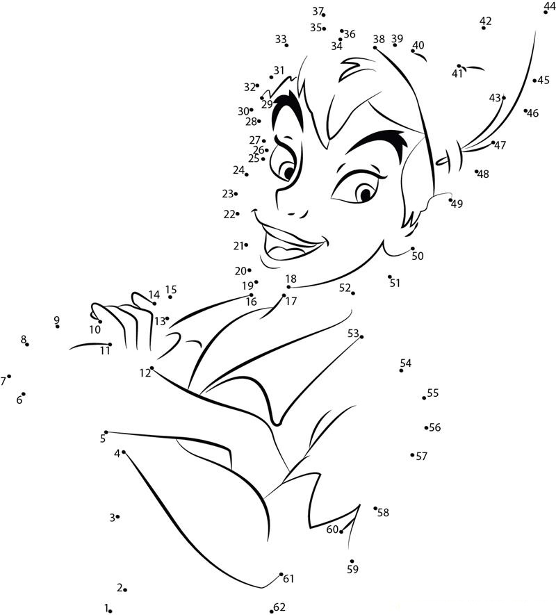 Smart Peter Pan printable dot to dot worksheet