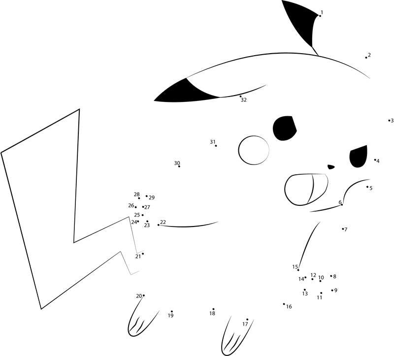 Ash X27 S Pikachu dot to dot worksheets