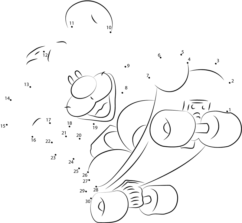 Pimboli Bear Skating dot to dot worksheets