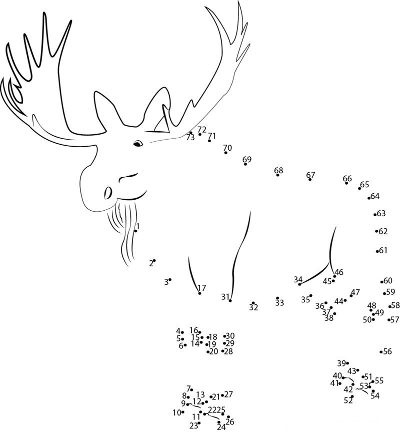 Dear Moose printable dot to dot worksheet