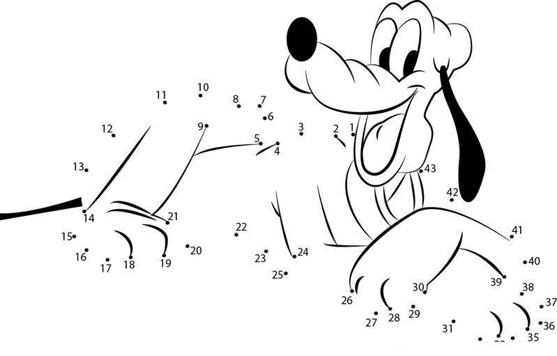 Sweet Pluto dot to dot worksheets