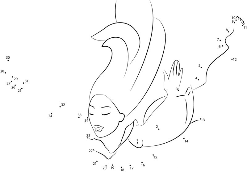 Disney Princess Pocahontas printable dot to dot worksheet