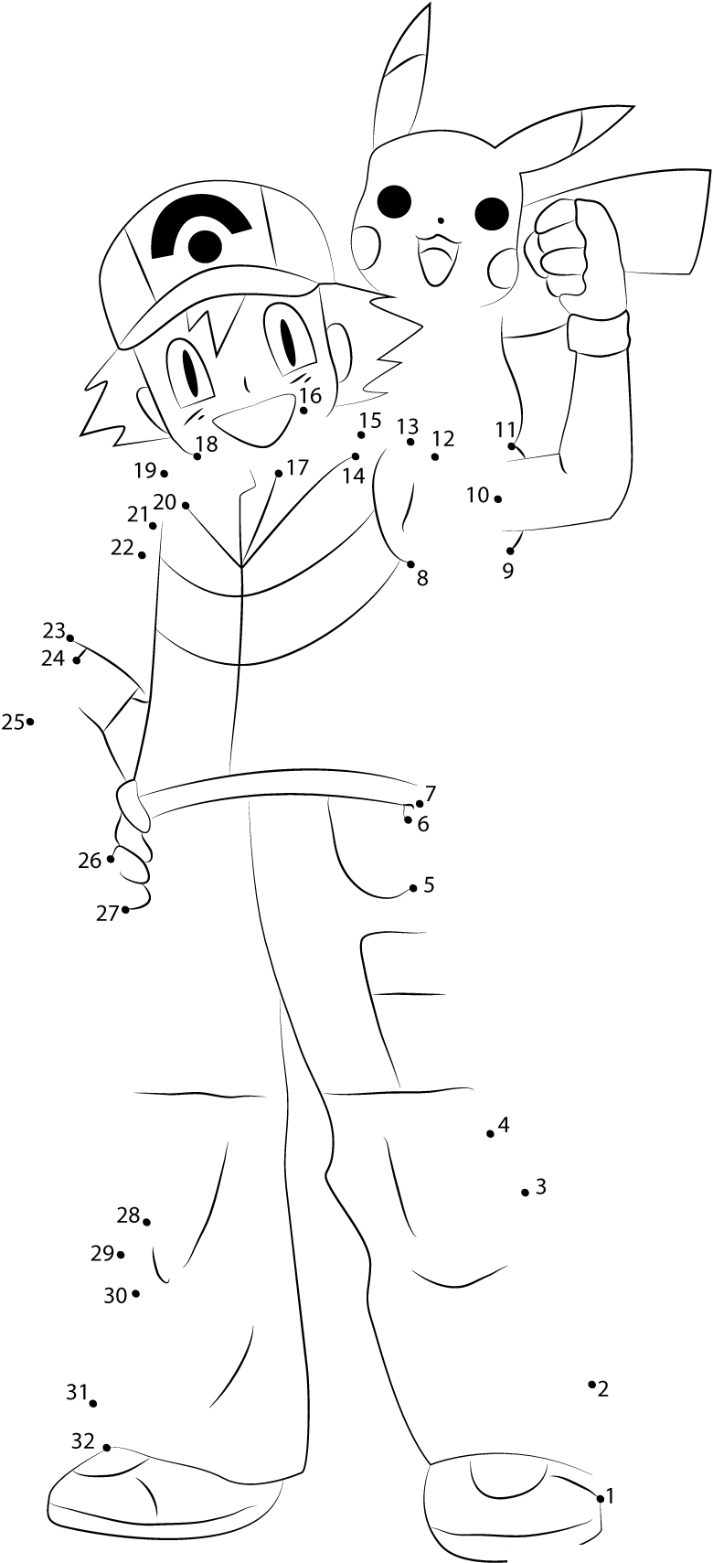 Pocket Monsters dot to dot worksheets