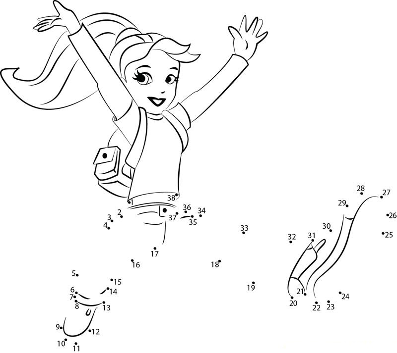 Polly Pocket Enjoying dot to dot worksheets