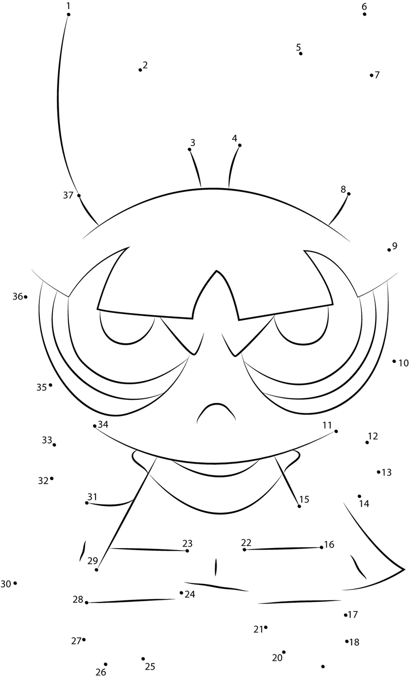 Furious Powerpuff Girls dot to dot worksheets