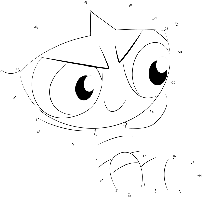 Powerpuff Girls dot to dot worksheets