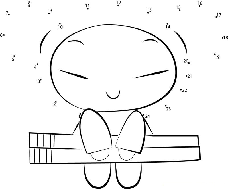 Pucca Fuuny Love printable dot to dot worksheet