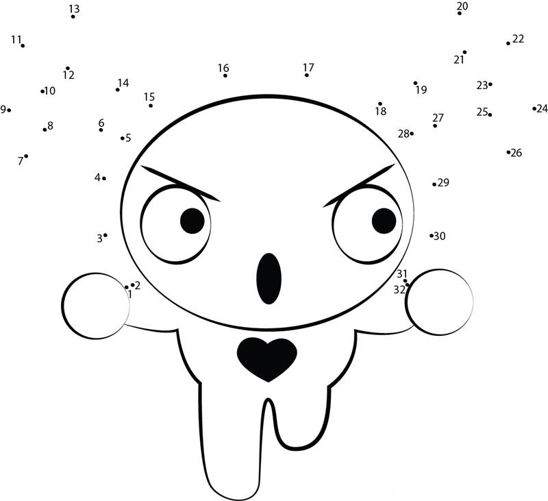 Pucca Running printable dot to dot worksheet