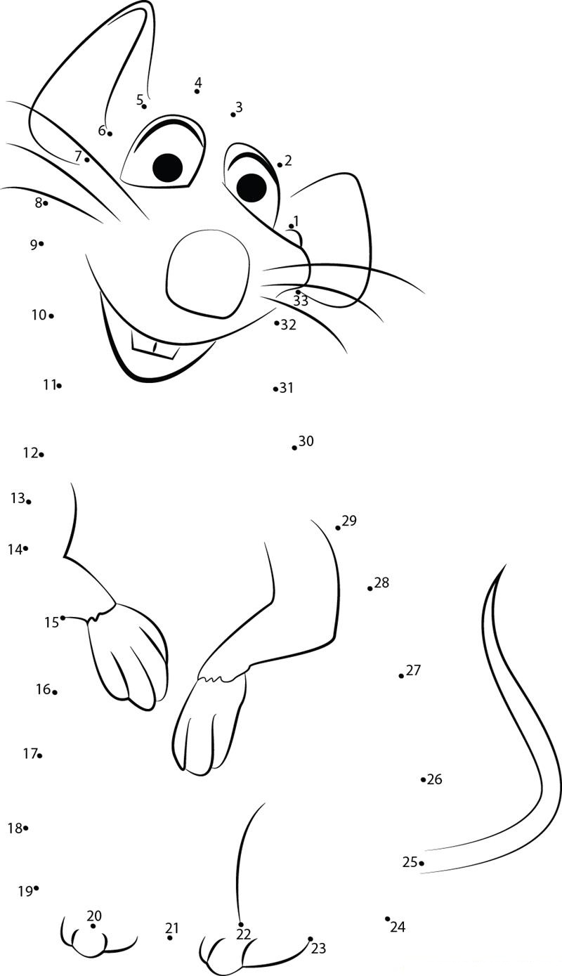 Smart Ratatouille dot to dot worksheets