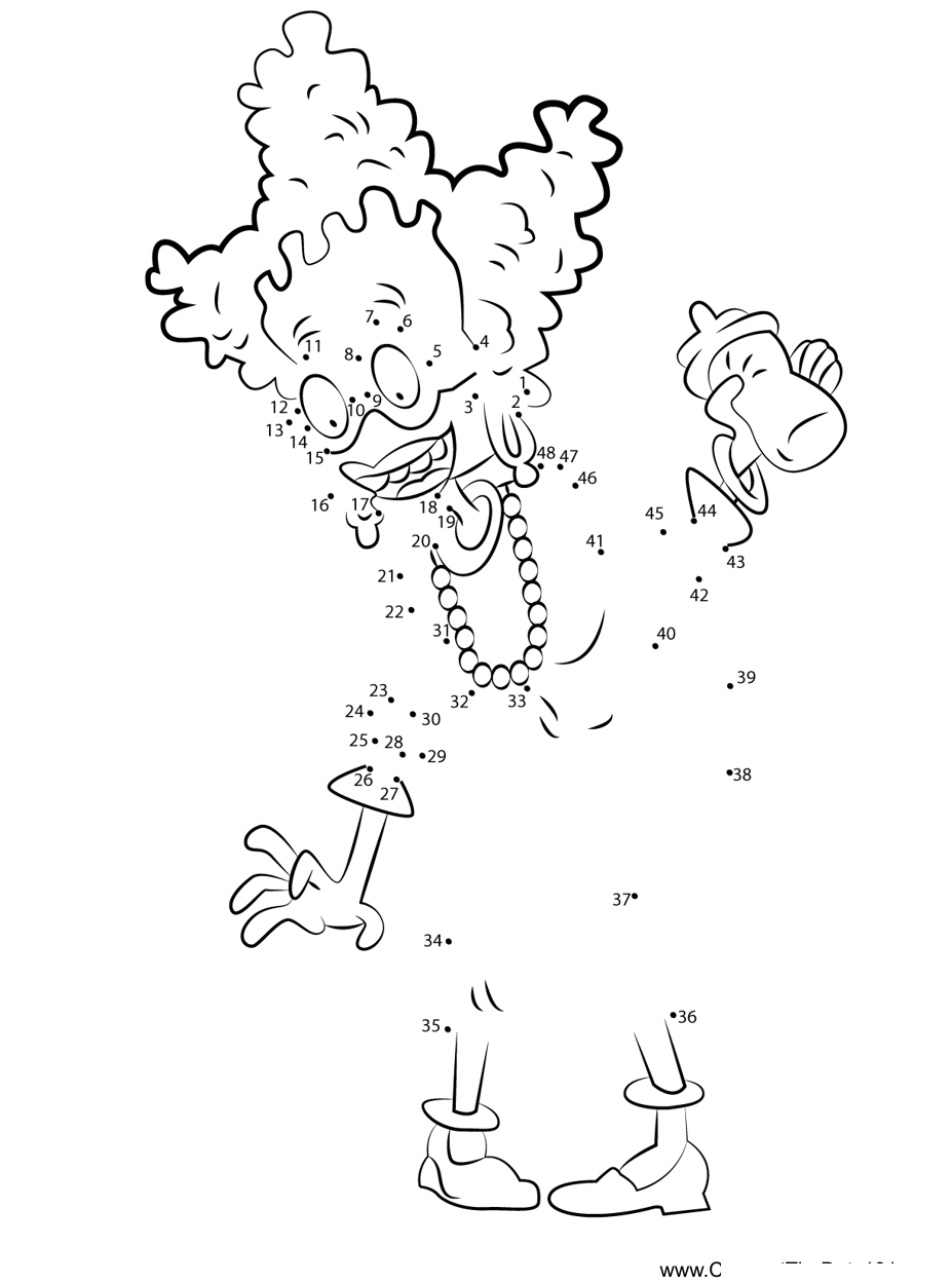 Didi-Pickles-Rugrats printable dot to dot worksheet