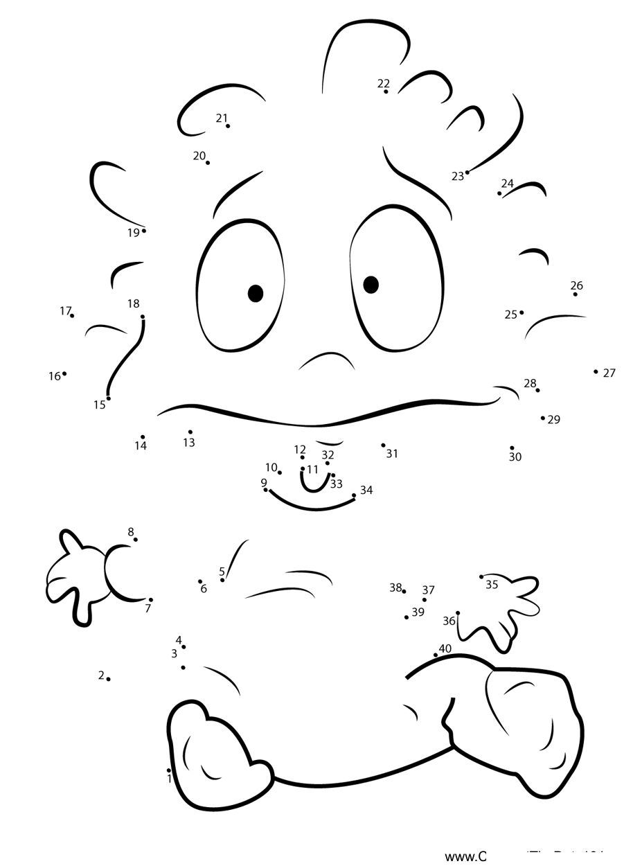 Dil-Pickles-Rugrats printable dot to dot worksheet